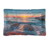 Sevdomey Beach at Sunset Pet Pads Dog Bed Cat Bed Kennel Bed Crate Mattress, Washable Soft Comfortable Pet Bed Pad with Non-Slip Bottom for Small Medium Large Dogs Cats, 45x60 cm