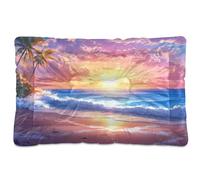 Sevdomey Beach Sunset Pet Pads Dog Bed Cat Bed Kennel Bed Crate Mattress, Washable Soft Comfortable Pet Bed Pad with Non-Slip Bottom for Small Medium Large Dogs Cats, 60x90 cm