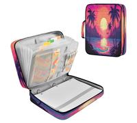 Sevdomey Beach Sunset Waterproof Expanding File Folder, Accordion Document Organizer with Zipper & Sticky Labels, Large Capacity A4/Letter Size for Office Home
