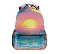 Sevdomey Beach with Waves Laptop Backpack, Waterproof 15L Stylish Lightweight Daypack with Multiple Pockets for Work, School & Travel