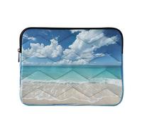 Sevdomey Beautiful Beach Laptop Sleeve 13.4 Inch, Slim Protective Computer Case with Soft Padding, Top Zipper Bag for Women & Men, Fits Most 13.3 Inch Laptops