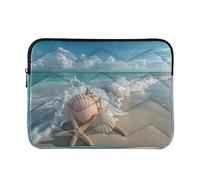 Sevdomey Beautiful Beach Laptop Sleeve 13.4 Inch, Slim Protective Computer Case with Soft Padding, Top Zipper Bag for Women & Men, Fits Most 13.3 Inch Laptops