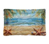 Sevdomey Beautiful Beach Scene Pet Pads Dog Bed Cat Bed Kennel Bed Crate Mattress, Washable Soft Comfortable Pet Bed Pad with Non-Slip Bottom for Small Medium Large Dogs Cats, 45x60 cm