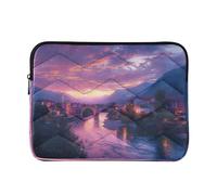 Sevdomey Beautiful City Laptop Sleeve 13.4 Inch, Slim Protective Computer Case with Soft Padding, Top Zipper Bag for Women & Men, Fits Most 13.3 Inch Laptops