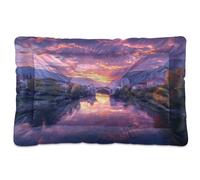 Sevdomey Beautiful City Pet Pads Dog Bed Cat Bed Kennel Bed Crate Mattress, Washable Soft Comfortable Pet Bed Pad with Non-Slip Bottom for Small Medium Large Dogs Cats, 60x90 cm