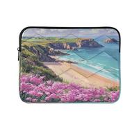 Sevdomey Beautiful Coast Laptop Sleeve 13.4 Inch, Slim Protective Computer Case with Soft Padding, Top Zipper Bag for Women & Men, Fits Most 13.3 Inch Laptops