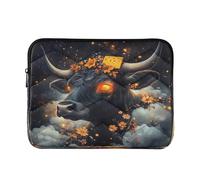 Sevdomey Beautiful Cow Laptop Sleeve 13.4 Inch, Slim Protective Computer Case with Soft Padding, Top Zipper Bag for Women & Men, Fits Most 13.3 Inch Laptops