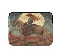 Sevdomey Beautiful Cowgirl Laptop Sleeve 13.4 Inch, Slim Protective Computer Case with Soft Padding, Top Zipper Bag for Women & Men, Fits Most 13.3 Inch Laptops
