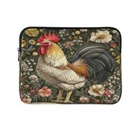 Sevdomey Beautiful Rooster Laptop Sleeve 13.4 Inch, Slim Protective Computer Case with Soft Padding, Top Zipper Bag for Women & Men, Fits Most 13.3 Inch Laptops