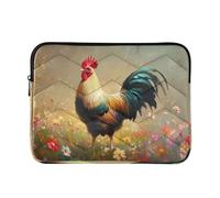Sevdomey Beautiful Rooster Laptop Sleeve 13.4 Inch, Slim Protective Computer Case with Soft Padding, Top Zipper Bag for Women & Men, Fits Most 13.3 Inch Laptops