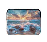 Sevdomey Beautiful Seascape Laptop Sleeve 13.4 Inch, Slim Protective Computer Case with Soft Padding, Top Zipper Bag for Women & Men, Fits Most 13.3 Inch Laptops