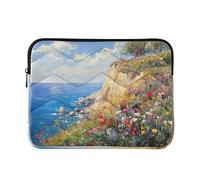 Sevdomey Beautiful Seascape Laptop Sleeve 13.4 Inch, Slim Protective Computer Case with Soft Padding, Top Zipper Bag for Women & Men, Fits Most 13.3 Inch Laptops