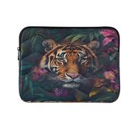 Sevdomey Beautiful Tiger Laptop Sleeve 13.4 Inch, Slim Protective Computer Case with Soft Padding, Top Zipper Bag for Women & Men, Fits Most 13.3 Inch Laptops
