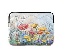 Sevdomey Beautiful Wildflowers Laptop Sleeve 13.4 Inch, Slim Protective Computer Case with Soft Padding, Top Zipper Bag for Women & Men, Fits Most 13.3 Inch Laptops