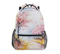 Sevdomey Blooming Flower Trees Laptop Backpack, Waterproof 15L Stylish Lightweight Daypack with Multiple Pockets for Work, School & Travel