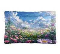 Sevdomey Blooming Roses Pet Pads Dog Bed Cat Bed Kennel Bed Crate Mattress, Washable Soft Comfortable Pet Bed Pad with Non-Slip Bottom for Small Medium Large Dogs Cats, 45x60 cm