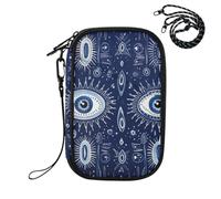 Sevdomey Blue Demon Eye Lightweight Water-Resistant Multi-Pocket Passport Holder Organizer