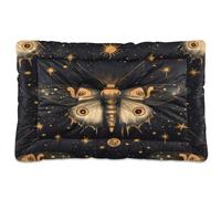 Sevdomey Boho Moth Pattern Pet Pads Dog Bed Cat Bed Kennel Bed Crate Mattress, Washable Soft Comfortable Pet Bed Pad with Non-Slip Bottom for Small Medium Large Dogs Cats, 45x60 cm