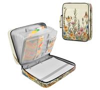 Sevdomey Botanical Wildflower Waterproof Expanding File Folder, Accordion Document Organizer with Zipper & Sticky Labels, Large Capacity A4/Letter Size for Office Home