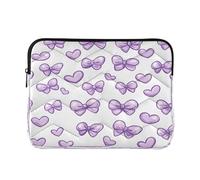 Sevdomey Bows and Hearts Laptop Sleeve 13.4 Inch, Slim Protective Computer Case with Soft Padding, Top Zipper Bag for Women & Men, Fits Most 13.3 Inch Laptops