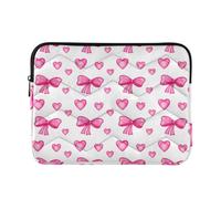 Sevdomey Bows Laptop Sleeve 13.4 Inch, Slim Protective Computer Case with Soft Padding, Top Zipper Bag for Women & Men, Fits Most 13.3 Inch Laptops