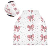 Sevdomey Bows with Polka Dots Nursing Car Seat Cover for Babies Newborns, Multi-Purpose Soft Breathable Breastfeeding Cover Nursing Scarf