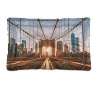 Sevdomey Brooklyn Bridge Pet Pads Dog Bed Cat Bed Kennel Bed Crate Mattress, Washable Soft Comfortable Pet Bed Pad with Non-Slip Bottom for Small Medium Large Dogs Cats, 45x60 cm