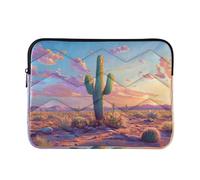 Sevdomey Cactus in The Desert Laptop Sleeve 15.6 Inch, Slim Protective Computer Case with Soft Padding, Top Zipper Bag for Women & Men, Fits Most 15 Inch Laptops