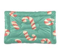 Sevdomey Candy Cane Pattern Pet Pads Dog Bed Cat Bed Kennel Bed Crate Mattress, Washable Soft Comfortable Pet Bed Pad with Non-Slip Bottom for Small Medium Large Dogs Cats, 60x90 cm