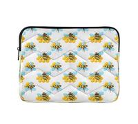 Sevdomey Cartoon Bees Laptop Sleeve 15.6 Inch, Slim Protective Computer Case with Soft Padding, Top Zipper Bag for Women & Men, Fits Most 15 Inch Laptops