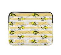 Sevdomey Cartoon Bees Laptop Sleeve 15.6 Inch, Slim Protective Computer Case with Soft Padding, Top Zipper Bag for Women & Men, Fits Most 15 Inch Laptops