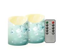 Sevdomey Cartoon Butterflies Flameless Candles with Remote Control, Realistic Flame Candles, 24H Timer Battery Operated LED Battery Candles for Home Decor