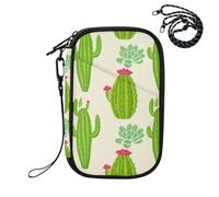 Sevdomey Cartoon Cacti and Succulents Lightweight Water-Resistant Multi-Pocket Passport Holder Organizer