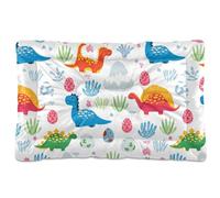 Sevdomey Cartoon Dinosaurs Pet Pads Dog Bed Cat Bed Kennel Bed Crate Mattress, Washable Soft Comfortable Pet Bed Pad with Non-Slip Bottom for Small Medium Large Dogs Cats, 60x90 cm