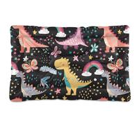 Sevdomey Cartoon Dinosaurs Pet Pads Kennel Bed Crate Mattress, Washable Soft Comfortable Pet Bed Pad with Non-Slip Bottom for Small Medium Large Dogs Cats, 45x60 cm