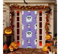 Sevdomey Cartoon Ghosts Door Cover Door Porch Covers, High Stretch Elastic Fabric Front Door Cover for Festive Party Home Decor,36x97Inch