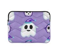 Sevdomey Cartoon Ghosts Laptop Sleeve 13.4 Inch, Slim Protective Computer Case with Soft Padding, Top Zipper Bag for Women & Men, Fits Most 13.3 Inch Laptops