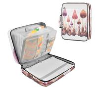 Sevdomey Cartoon Mushroom Waterproof Expanding File Folder, Accordion Document Organizer with Zipper & Sticky Labels, Large Capacity A4/Letter Size for Office Home