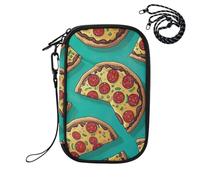Sevdomey Cartoon Pizza Lightweight Water-Resistant Multi-Pocket Passport Holder Organizer