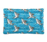 Sevdomey Cartoon Sharks Pet Pads Kennel Bed Crate Mattress, Washable Soft Comfortable Pet Bed Pad with Non-Slip Bottom for Small Medium Large Dogs Cats, 45x60 cm