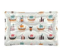 Sevdomey Cartoonish Viking Ships Pet Pads Kennel Bed Crate Mattress, Washable Soft Comfortable Pet Bed Pad with Non-Slip Bottom for Small Medium Large Dogs Cats, 45x60 cm