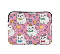 Sevdomey Cat Laptop Sleeve 15.6 Inch, Slim Protective Computer Case with Soft Padding, Top Zipper Bag for Women & Men, Fits Most 15 Inch Laptops