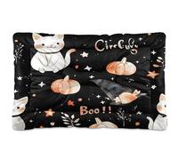 Sevdomey Cat with A Witch Hat Dog Bed Cat Bed Kennel Bed Crate Mattress, Washable Soft Comfortable Pet Bed Pad with Non-Slip Bottom for Small Medium Large Dogs Cats, 60x90 cm