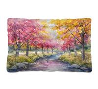 Sevdomey Cherry Blossom Trees Pet Pads Dog Bed Cat Bed Kennel Bed Crate Mattress, Washable Soft Comfortable Pet Bed Pad with Non-Slip Bottom for Small Medium Large Dogs Cats, 60x90 cm