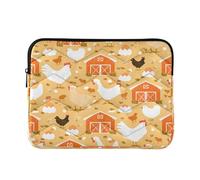 Sevdomey Chickens Laptop Sleeve 13.4 Inch, Slim Protective Computer Case with Soft Padding, Top Zipper Bag for Women & Men, Fits Most 13.3 Inch Laptops