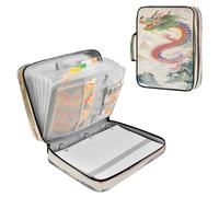 Sevdomey Chinese Dragon Waterproof Expanding File Folder, Accordion Document Organizer with Zipper & Sticky Labels, Large Capacity A4/Letter Size for Office Home