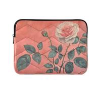 Sevdomey Chinese Red Flowers Laptop Sleeve 13.4 Inch, Slim Protective Computer Case with Soft Padding, Top Zipper Bag for Women & Men, Fits Most 13.3 Inch Laptops