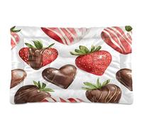 Sevdomey Chocolate Covered Strawberries Pet Pads Dog Bed Cat Bed Kennel Bed Crate Mattress, Washable Soft Comfortable Pet Bed Pad with Non-Slip Bottom for Small Medium Large Dogs Cats, 45x60 cm