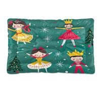 Sevdomey Christmas Ballerina Pet Pads Dog Bed Cat Bed Kennel Bed Crate Mattress, Washable Soft Comfortable Pet Bed Pad with Non-Slip Bottom for Small Medium Large Dogs Cats, 45x60 cm