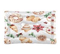 Sevdomey Christmas Cookies Pet Pads Dog Bed Cat Bed Kennel Bed Crate Mattress, Washable Soft Comfortable Pet Bed Pad with Non-Slip Bottom for Small Medium Large Dogs Cats, 45x60 cm